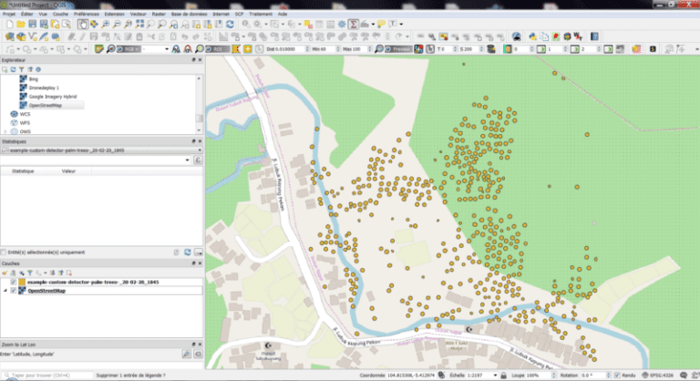Example detector: Palm trees detection into QGIS